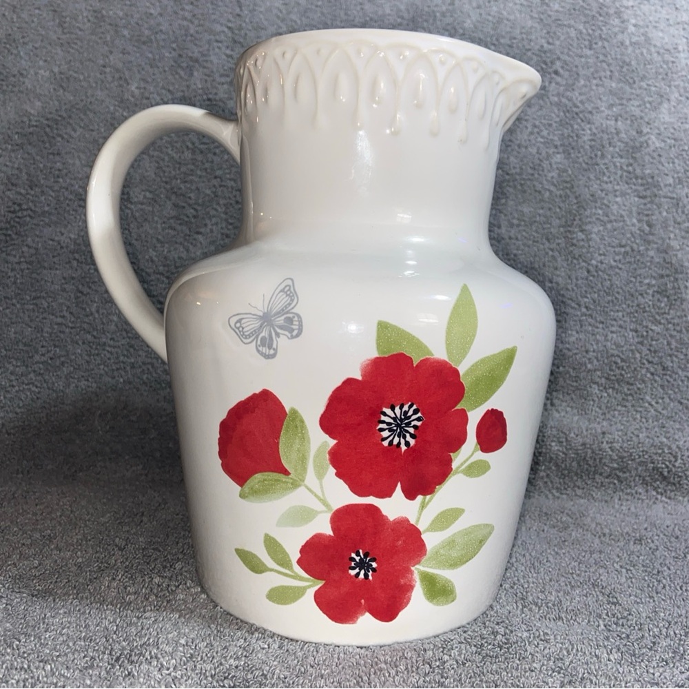 Dolly Parton Tennessee Home Collection useable pitcher red floral